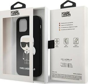 Karl Lagerfeld Karl Lagerfeld KLHCP12LSLFKBK iPhone 12 Pro Max 6,7" hardcase czarny/black Silicone Iconic 8