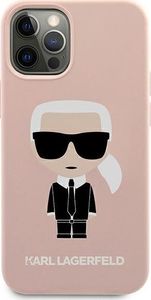 Karl Lagerfeld Karl Lagerfeld KLHCP12MSLFKPI iPhone 12/ 12 Pro 6,1" hardcase jasnoróżowy/light pink Silicone Iconic 3