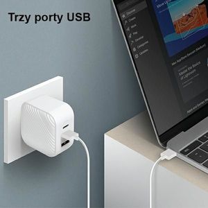 Ładowarka Uniq Verge Pro 1x USB-A 2x USB-C 3 A (UNIQ358WHT) 5