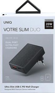 Ładowarka Uniq Votre Slim Duo 1x USB-A 1x USB-C 3 A (UNIQ359BLK) 7