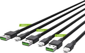 Kabel USB Green Cell USB-A - Lightning 2 m Czarny (KABGCSET06) 1