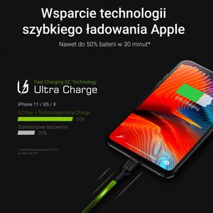 Kabel USB Green Cell USB-A - Lightning 1.2 m Czarny (KABGCSET05) 2
