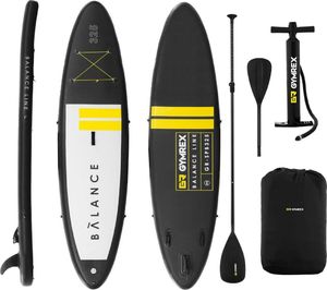 Gymrex Deska do pływania SUP pompowana z akcesoriami Balance Line 145 kg czarna 1
