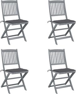 vidaXL VidaXL Składane krzesła ogrodowe, 4 szt., poduszki, drewno akacjowe 1