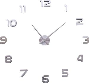 Zegar ścienny DIY NEPRI 65 - 130 cm - srebrny 3D 1
