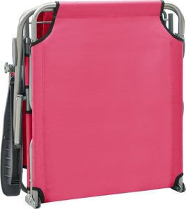 vidaXL VidaXL Leżak z daszkiem, stal, różowy 7