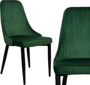 Krzesło aksamitne Lorient Velvet Ciemno-Zielony 1