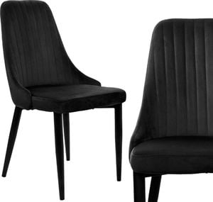 Krzesło aksamitne Lorient Velvet Czarny 1