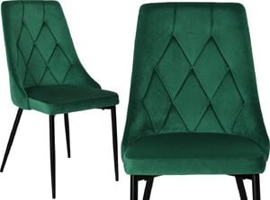 Krzesło aksamitne LINCOLN ciemno-zielone 1