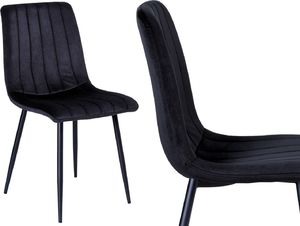 Krzesło aksamitne FRESNO czarne 1