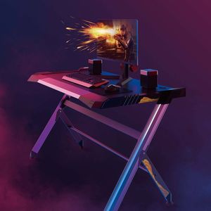 Biurko NanoRS NanoRS RS150 Czarne 129.5 cmx72.5 cm 5