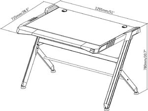 Biurko NanoRS NanoRS RS150 Czarne 129.5 cmx72.5 cm 8