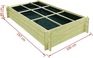 vidaXL Skrzynia ogrodowa podwyższona impregnowane drewno sosnowe 3