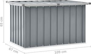 Skrzynia ogrodowa vidaXL Skrzynia ogrodowa do przechowywania szara 109x67x65cm 8