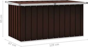 Skrzynia ogrodowa vidaXL Skrzynia ogrodowa do przechowywania brązowa 129x67x65cm 8