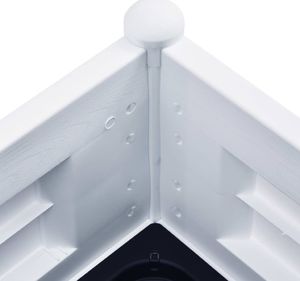vidaXL VidaXL Podwyższona donica, PP, biała, 100x43x35 cm 5