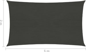 vidaXL VidaXL Żagiel przeciwsłoneczny, 160 g/m, antracytowy, 2x5 m, HDPE 6