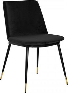 King Home Krzesło DIEGO czarne - welur, podstawa czarno złota 1