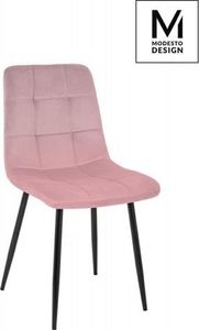 Modesto Design MODESTO krzesło CARLO pudrowy róż - welur, metal 1