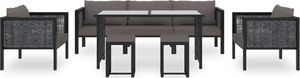vidaXL VidaXL 8-cz. zestaw wypoczynkowy do ogrodu, poduszki, rattan PE 2