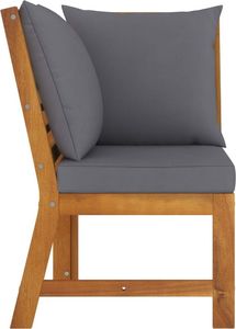 vidaXL VidaXL 3-cz. zestawy wypoczynkowy do ogrodu z ciemnoszarą poduszką 4