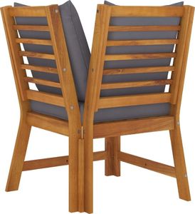 vidaXL VidaXL 3-cz. zestawy wypoczynkowy do ogrodu z ciemnoszarą poduszką 5