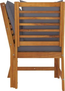 vidaXL VidaXL 3-cz. zestawy wypoczynkowy do ogrodu z ciemnoszarą poduszką 6