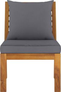 vidaXL VidaXL 3-cz. zestawy wypoczynkowy do ogrodu z ciemnoszarą poduszką 9