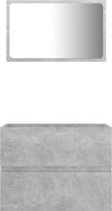 vidaXL Zestaw mebli łazienkowych 2-cz. szarość betonu płyta 5