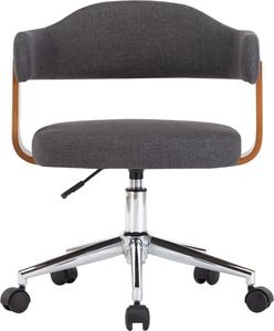 vidaXL Obrotowe krzesło biurowe szare gięte drewno tkanina VidaXL 2