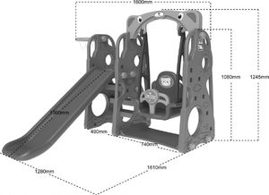 Joko Zjeżdżalnia ogrodowa z huśtawką i koszykówką 3w1 Zielona 2