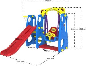 Joko Zjeżdżalnia ogrodowa z huśtawką i koszykówką 3w1 Niebieska 2