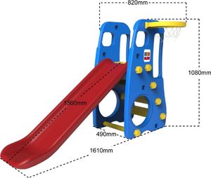 Joko Zjeżdżalnia ogrodowa z huśtawką i koszykówką 3w1 Niebieska 3