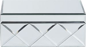 Beliani Szkatułka na biżuterię lustrzana srebrna GORRON 3