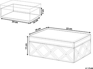 Beliani Szkatułka na biżuterię lustrzana srebrna GORRON 5