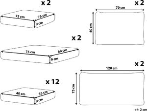 Beliani Zestaw poszewek na poduszki ogrodowe kremowy MAESTRO II 4