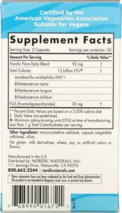 Nordic naturals Nordic Naturals - Nordic Flora Probiotic Daily, 60 kapsułek 3