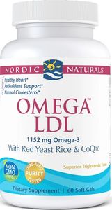 Nordic naturals Nordic Naturals - Omega LDL + Red Yeast Rice + CoQ10, 1152mg, 60 kapsułek miękkich 1
