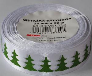 BREWIS Wstążka satynowa BREWIS Boże Narodzenie 25mm x 22m kolor 2 Brewis 1