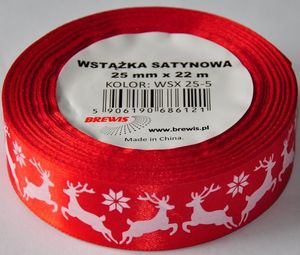 BREWIS Wstążka satynowa BREWIS Boże Narodzenie 25mm x 22m kolor 5 Brewis 1