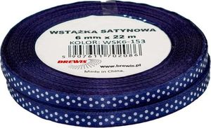 BREWIS Wstążka satynowa BREWIS kropki 6mm WSK6-153 Brewis 1