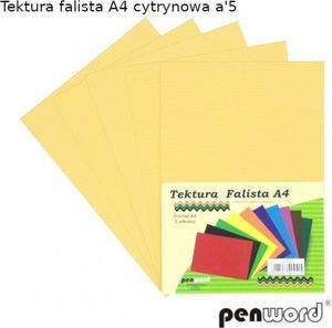 Penword Tektura falista PENWORD A4 5ark. - cytrynowa Penword 1