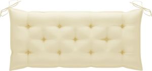 vidaXL Poduszka na ławkę ogrodową, biała, 120x50x7 cm, tkanina 1
