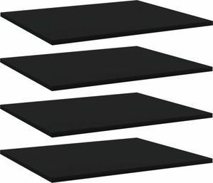 vidaXL Półki na książki, 4 szt., czarne, 60x50x1,5 cm, płyta wiórowa 1
