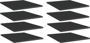 vidaXL Półki na książki, 8 szt., wysoki połysk, czarne, 40x50x1,5 cm 1