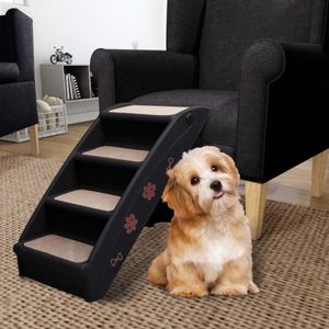 vidaXL Składane schodki dla psa, czarne, 62 x 40 x 49,5 cm 1