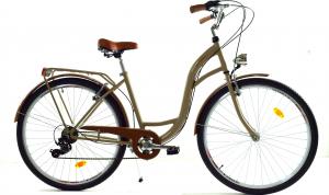Dallas Bike Rower miejski 26" 7-biegowy cappuccino z brązem SPD 1