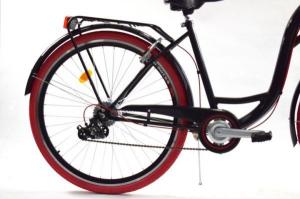 Dallas Bike Rower miejski 26'' 7-biegowy czarny z czerwonym SPD 5