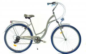 Dallas Bike Rower miejski 28" 7-biegowy biały z niebieskim SPD LUX 1