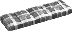 vidaXL Poduszka na sofę ogrodową, szara krata, 120x40x10 cm, tkanina 1